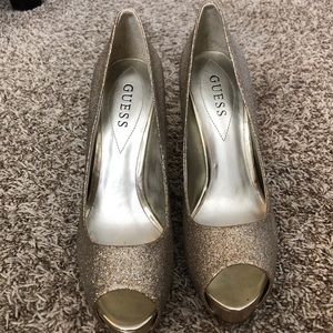 Gold Guess heels